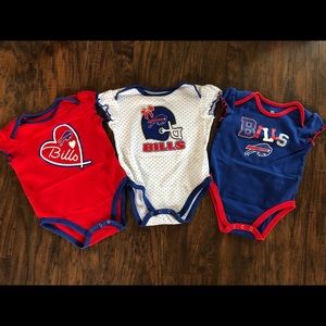 3 Buffalo Bills onesies